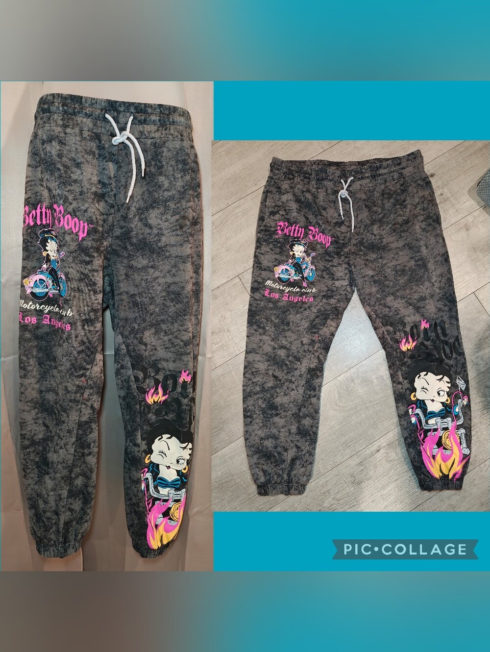 🔥Y2K Plus Size Baddie Betty Boop "Motorcycle Club Los Angeles" Graphic Joggers